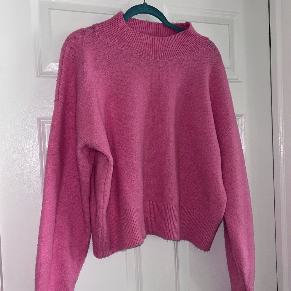 & Other Stories Wool-Blend Mock Neck Sweater, Pink – Medium